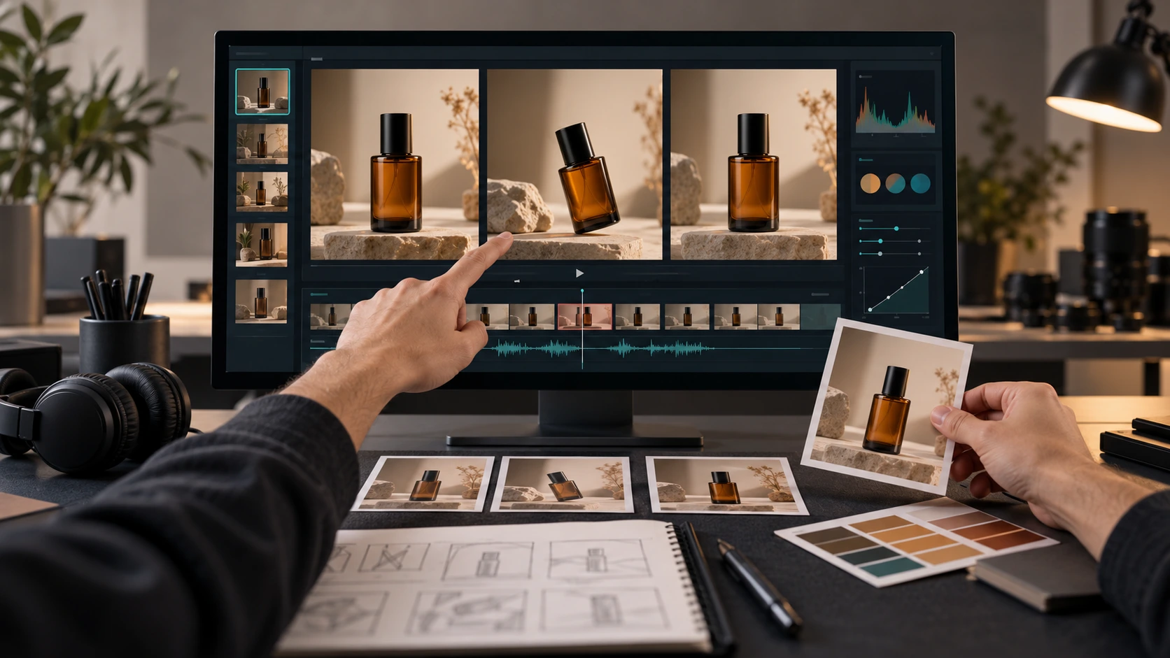 Perbandingan proses editing dan generate ulang dalam workflow revisi video AI.